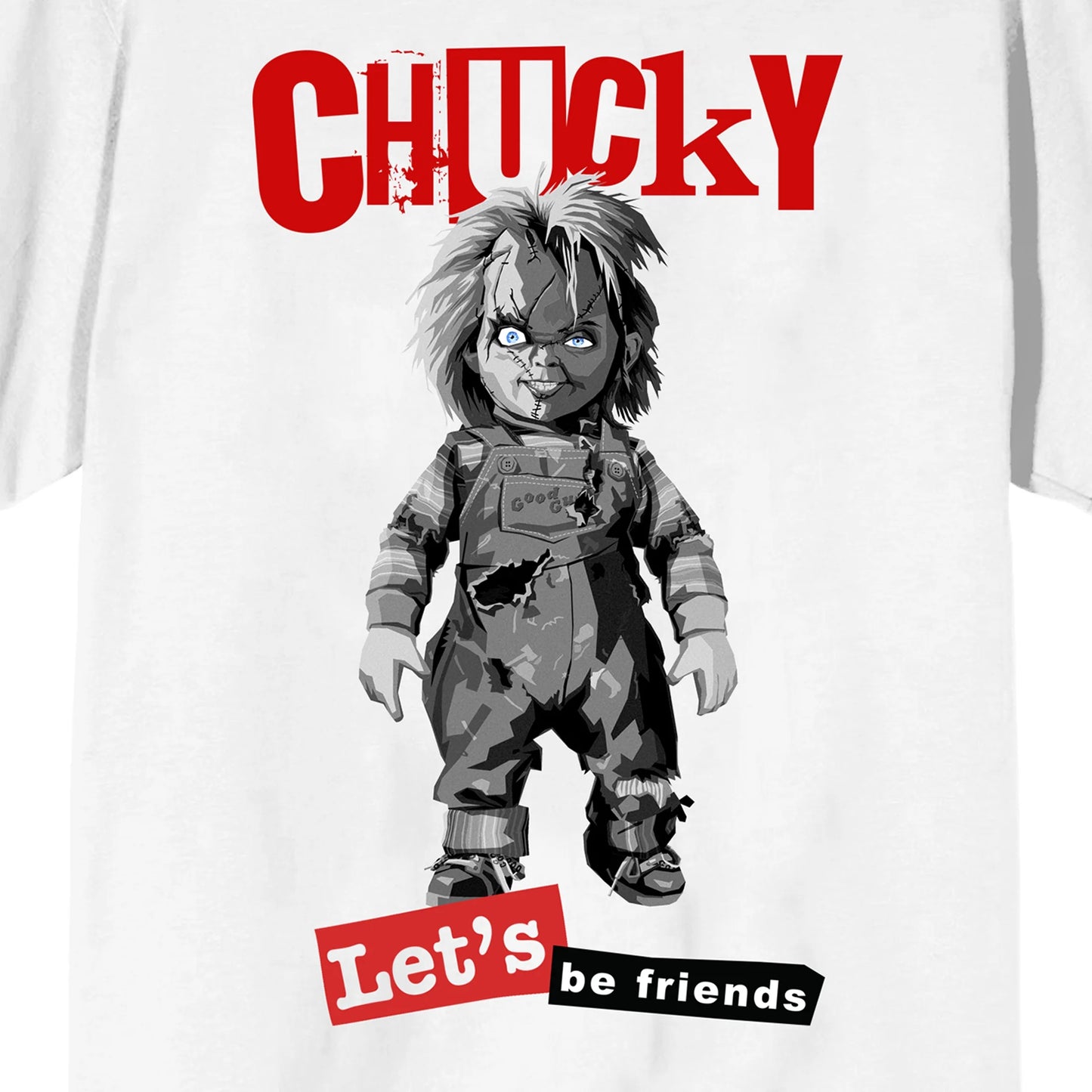 Chucky Let'S Be Friends Crew Neck Short Sleeve Men'S White T-Shirt-3Xl