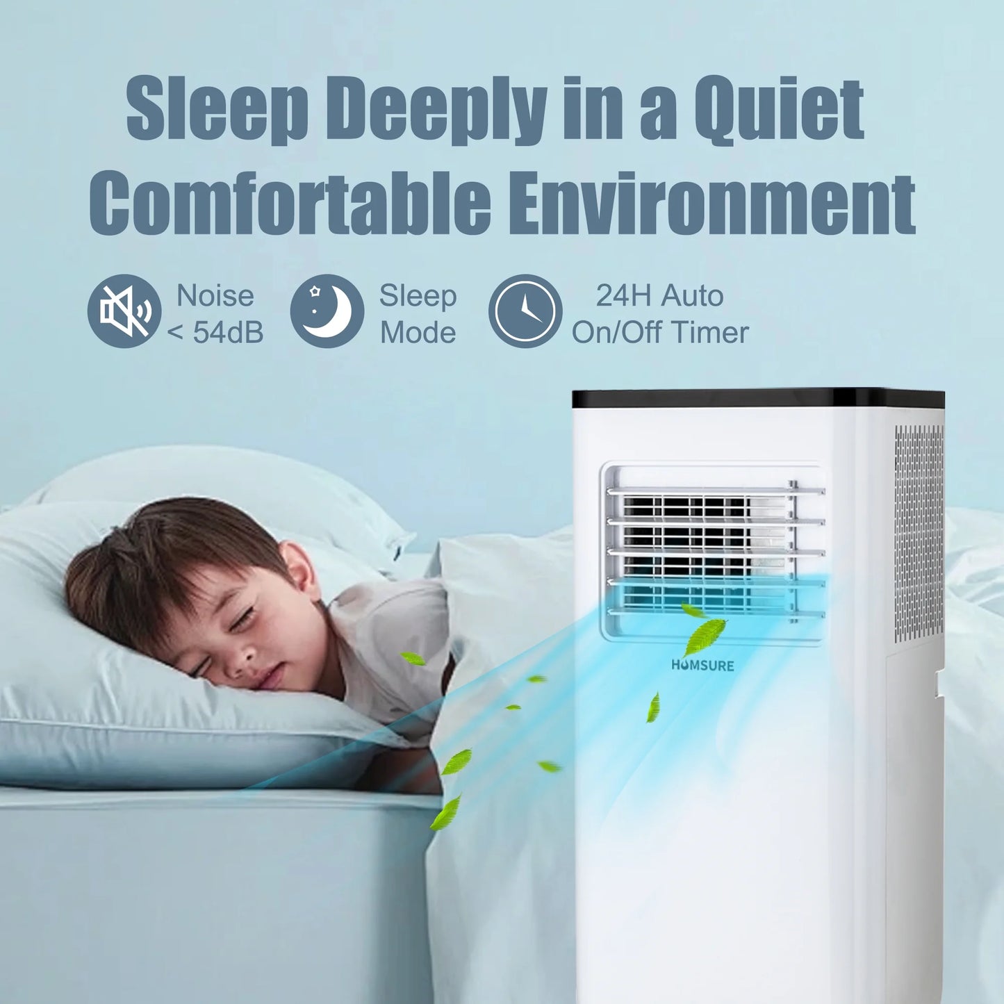 Portable Air Conditioners 10000 BTU ASHRAE (6500 BTU DOE), Room Air Conditioning, Portable AC Unit with Remote Control, Cooling, Dehumidifier and Fan, Automatic, Sleep 5 Mode Floor AC
