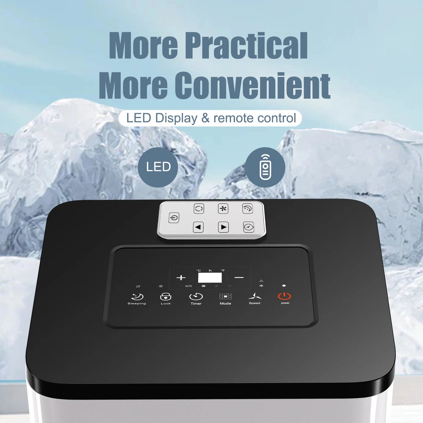 Portable Air Conditioners 10000 BTU ASHRAE (6500 BTU DOE), Room Air Conditioning, Portable AC Unit with Remote Control, Cooling, Dehumidifier and Fan, Automatic, Sleep 5 Mode Floor AC